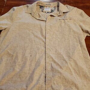 Men's large Denim and flowers button up shirt